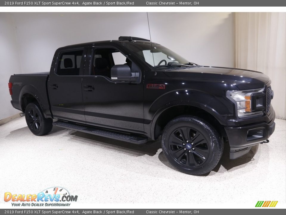 2019 Ford F150 XLT Sport SuperCrew 4x4 Agate Black / Sport Black/Red Photo #1