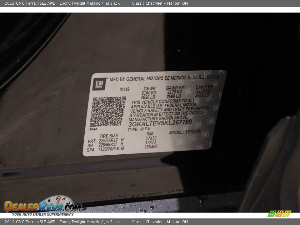 2019 GMC Terrain SLE AWD Ebony Twilight Metallic / Jet Black Photo #21