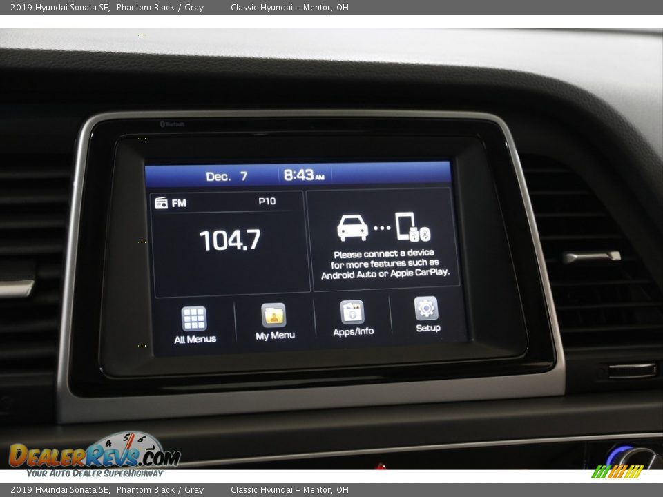 2019 Hyundai Sonata SE Phantom Black / Gray Photo #10