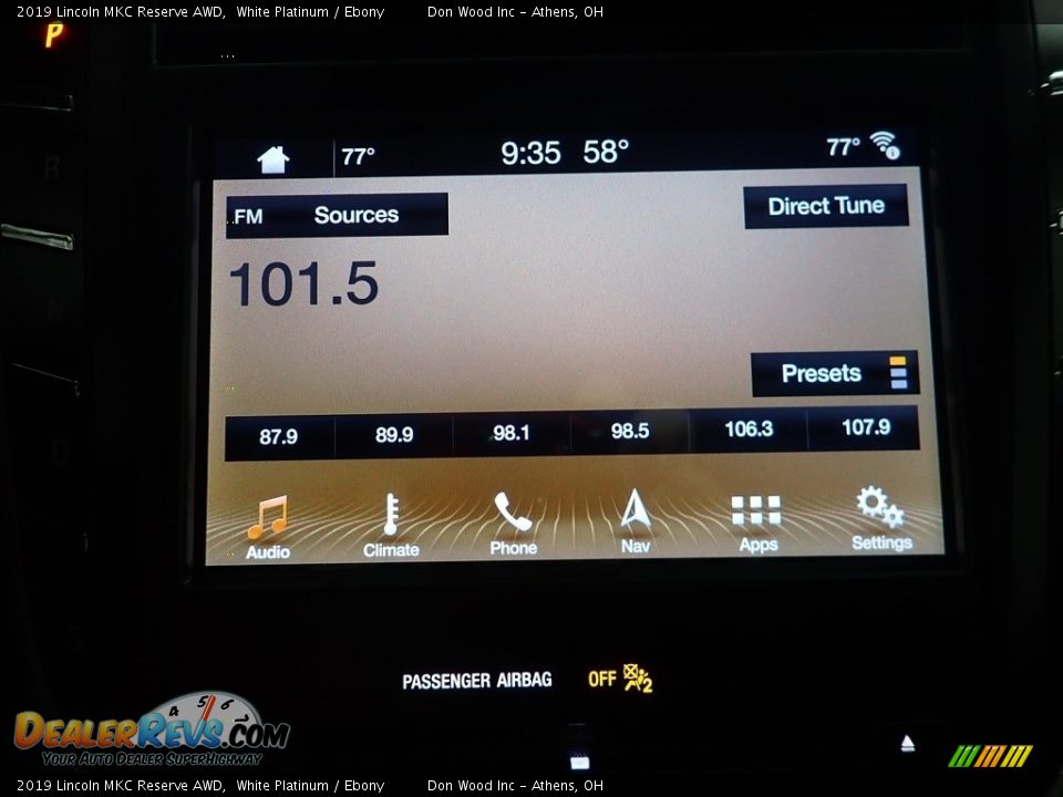 2019 Lincoln MKC Reserve AWD White Platinum / Ebony Photo #26