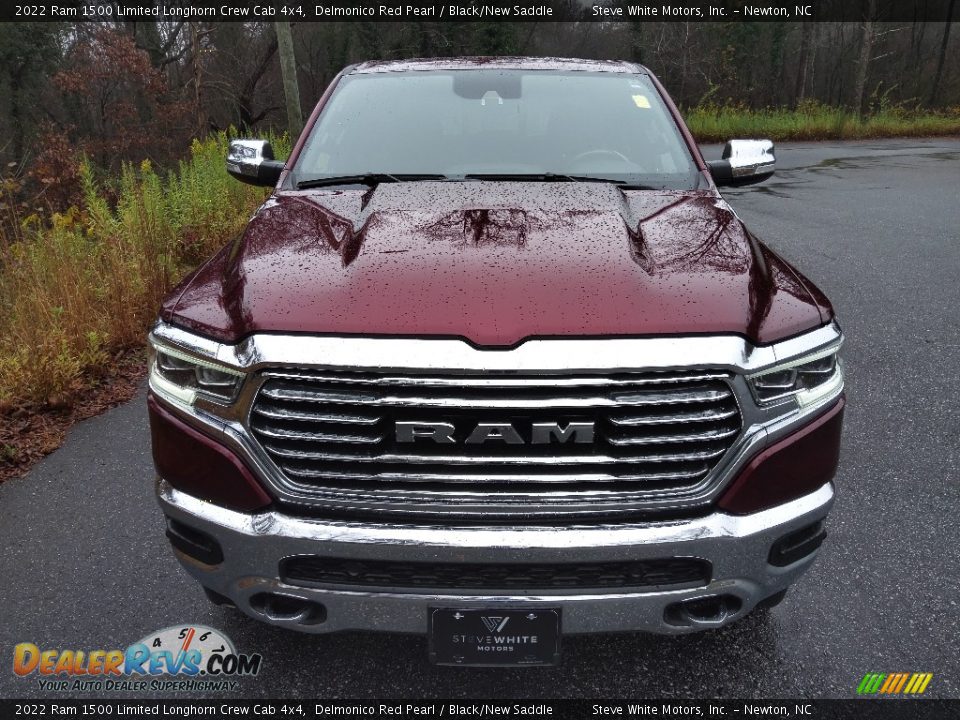 2022 Ram 1500 Limited Longhorn Crew Cab 4x4 Delmonico Red Pearl / Black/New Saddle Photo #3