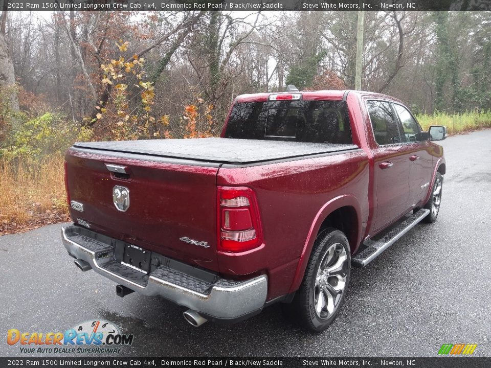 2022 Ram 1500 Limited Longhorn Crew Cab 4x4 Delmonico Red Pearl / Black/New Saddle Photo #6