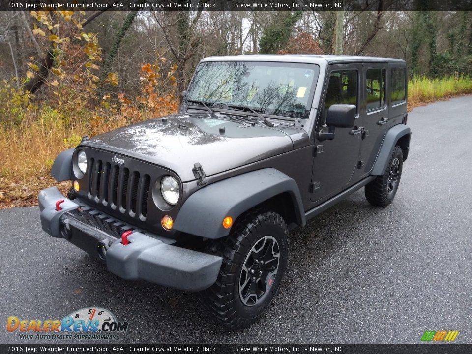 2016 Jeep Wrangler Unlimited Sport 4x4 Granite Crystal Metallic / Black Photo #2