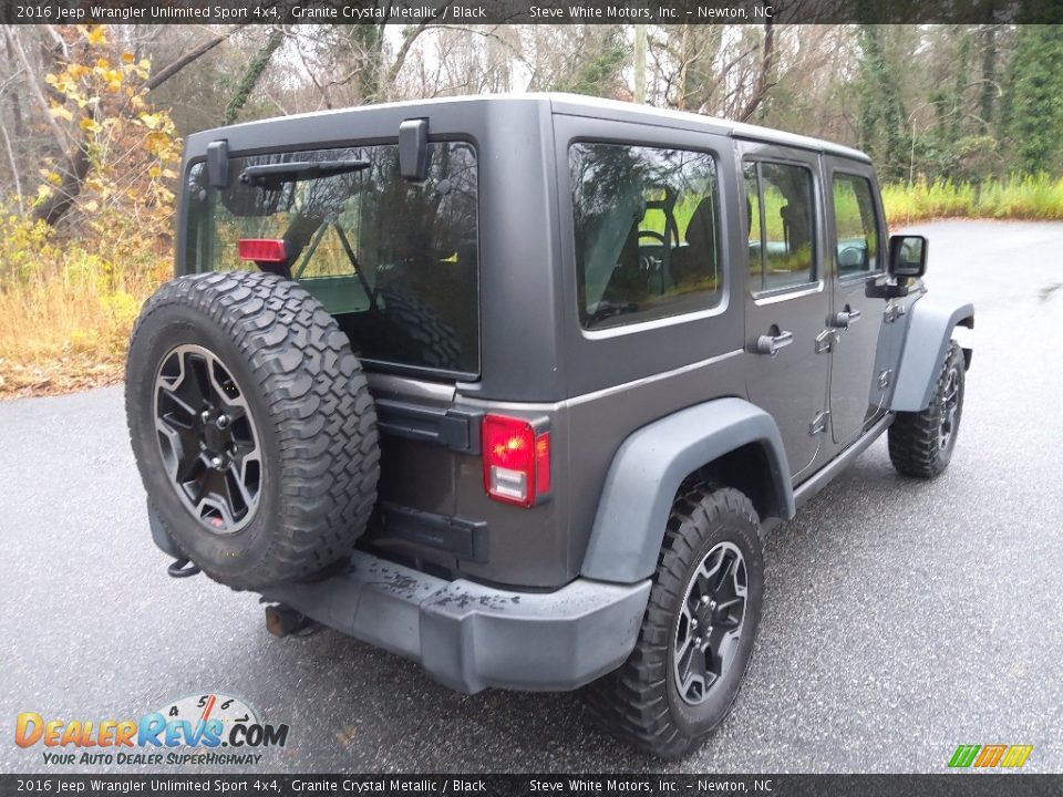 2016 Jeep Wrangler Unlimited Sport 4x4 Granite Crystal Metallic / Black Photo #6