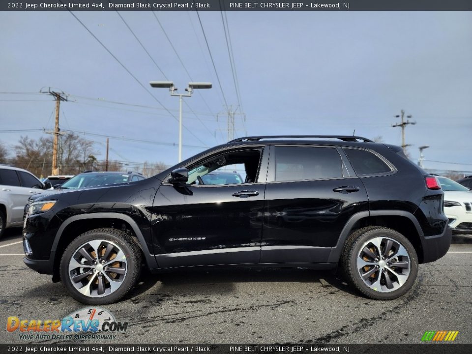 Diamond Black Crystal Pearl 2022 Jeep Cherokee Limited 4x4 Photo #3