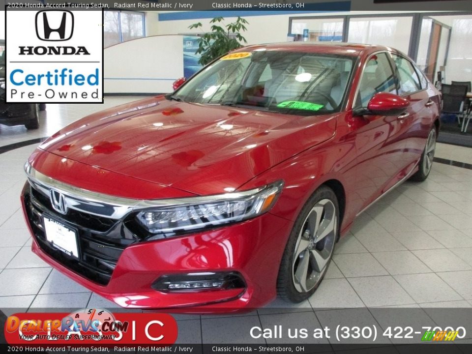 2020 Honda Accord Touring Sedan Radiant Red Metallic / Ivory Photo #1