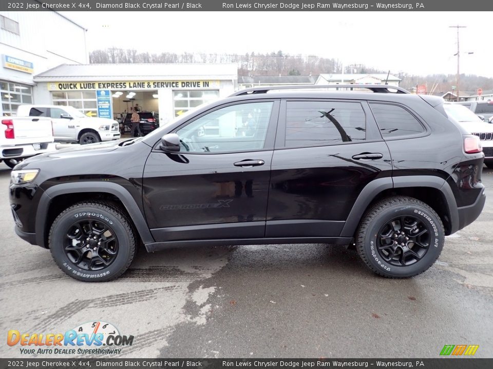 2022 Jeep Cherokee X 4x4 Diamond Black Crystal Pearl / Black Photo #2