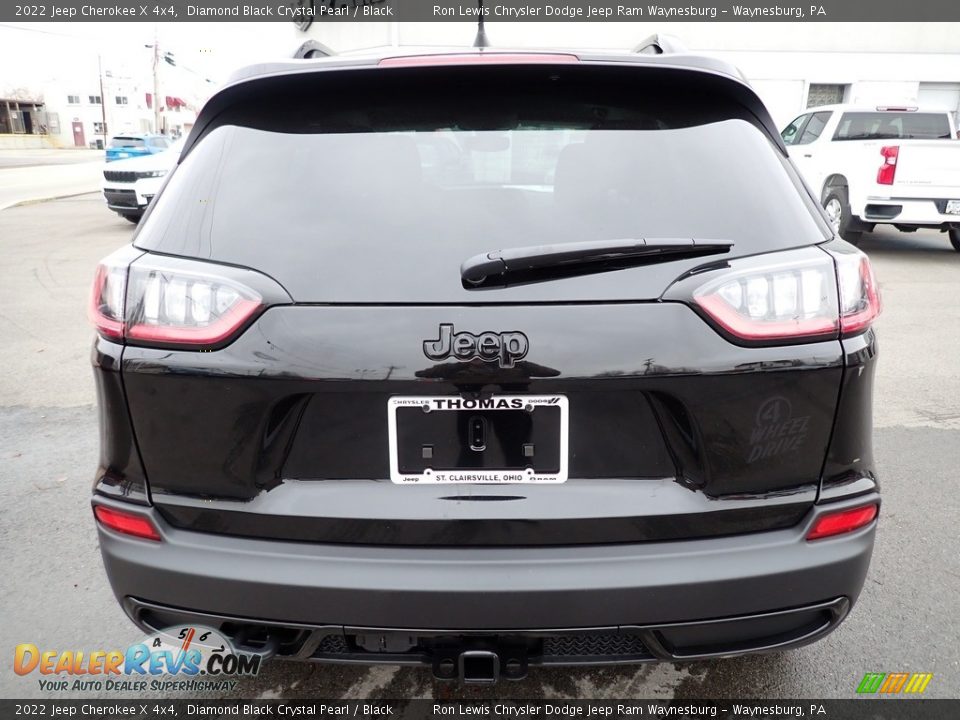 2022 Jeep Cherokee X 4x4 Diamond Black Crystal Pearl / Black Photo #4