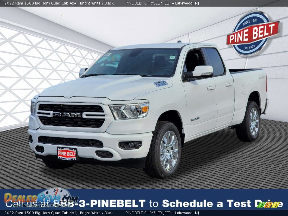 2022 Ram 1500 Big Horn Quad Cab 4x4 Bright White / Black Photo #1