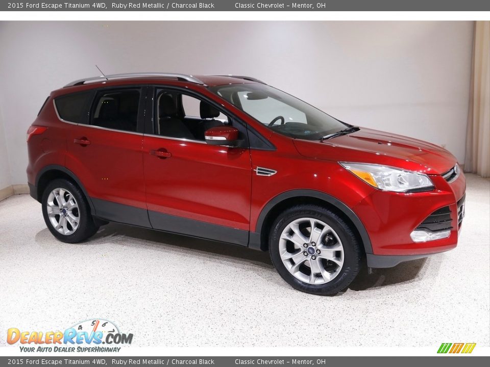 2015 Ford Escape Titanium 4WD Ruby Red Metallic / Charcoal Black Photo #1