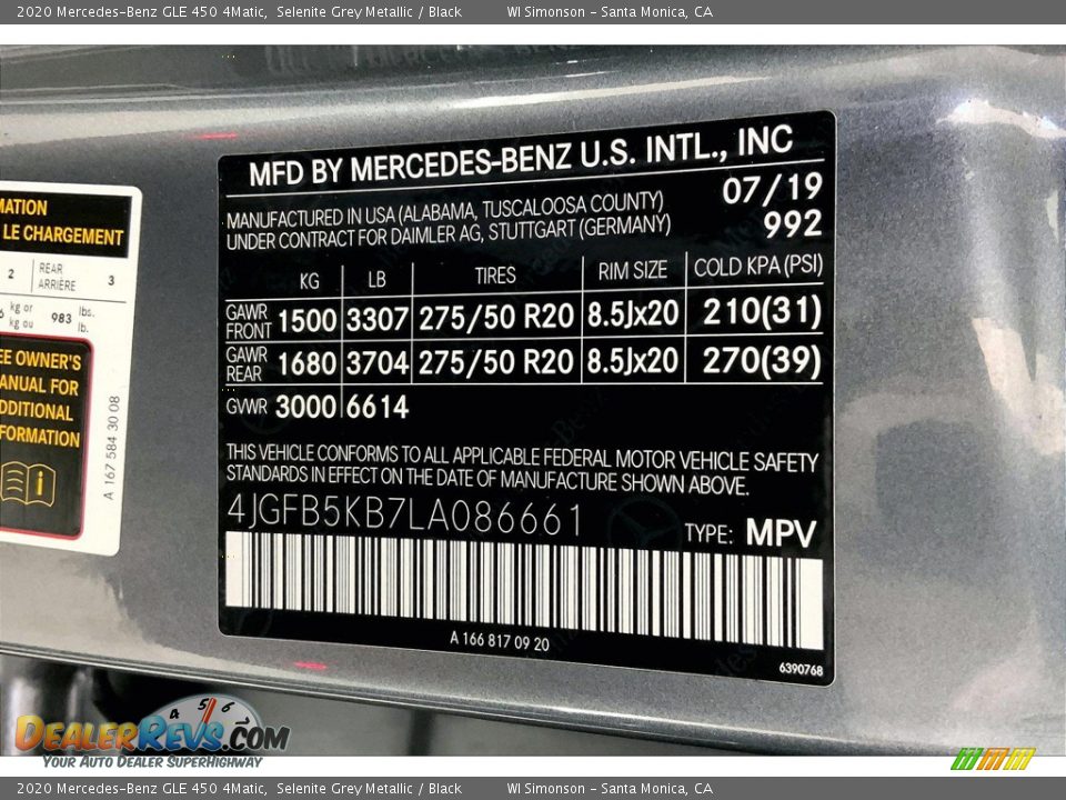 2020 Mercedes-Benz GLE 450 4Matic Selenite Grey Metallic / Black Photo #33