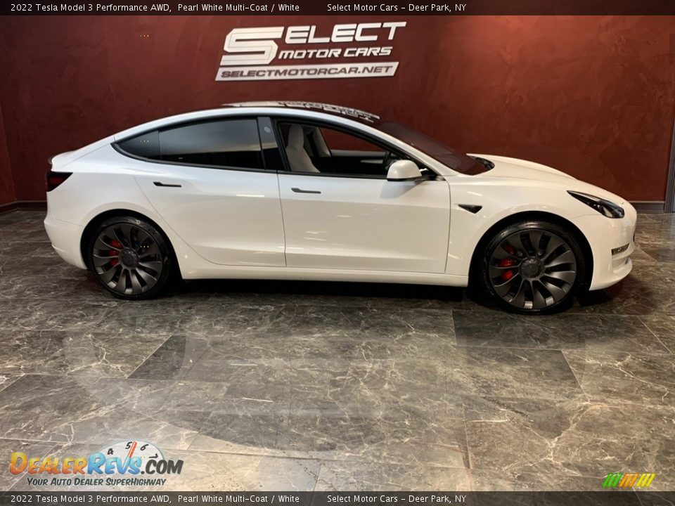 2022 Tesla Model 3 Performance AWD Pearl White Multi-Coat / White Photo #3