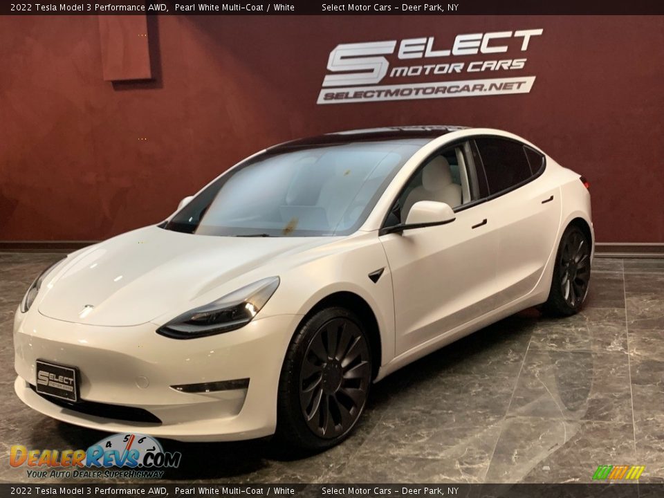 2022 Tesla Model 3 Performance AWD Pearl White Multi-Coat / White Photo #4