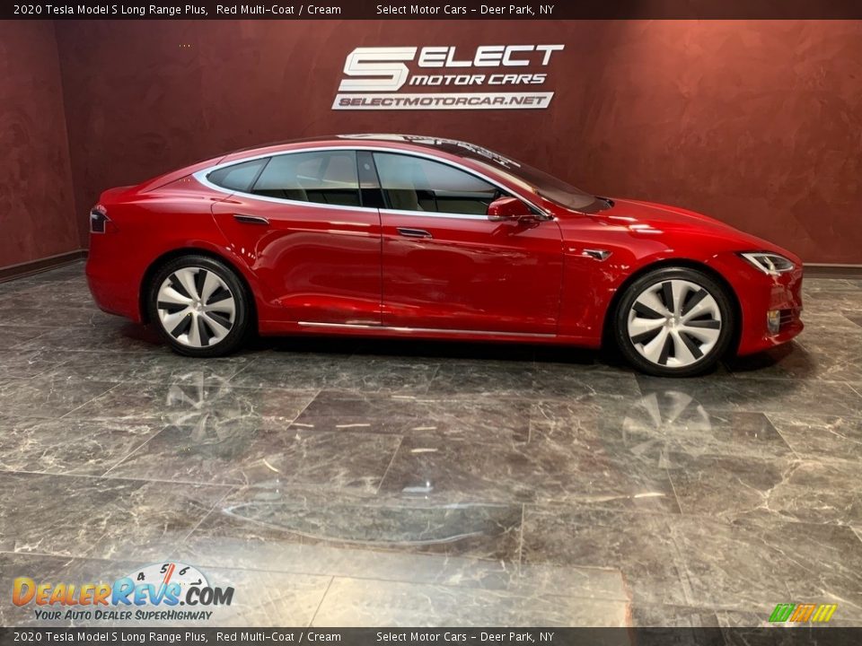 2020 Tesla Model S Long Range Plus Red Multi-Coat / Cream Photo #3