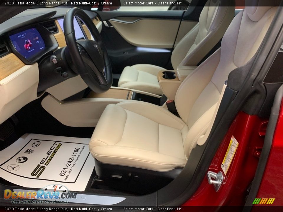 2020 Tesla Model S Long Range Plus Red Multi-Coat / Cream Photo #7