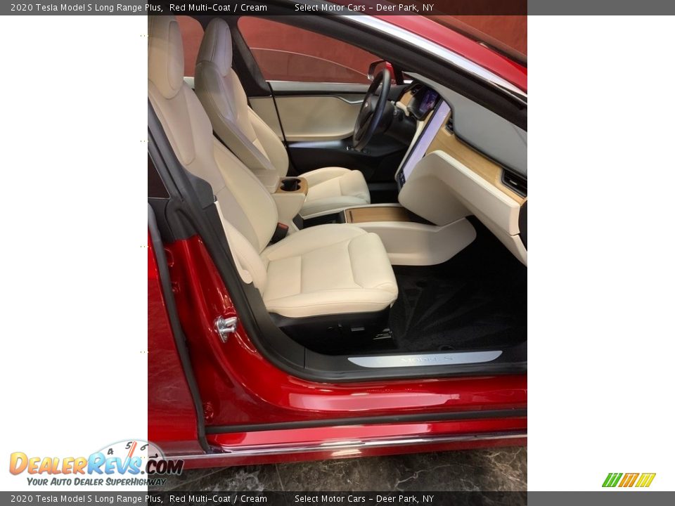 2020 Tesla Model S Long Range Plus Red Multi-Coat / Cream Photo #10