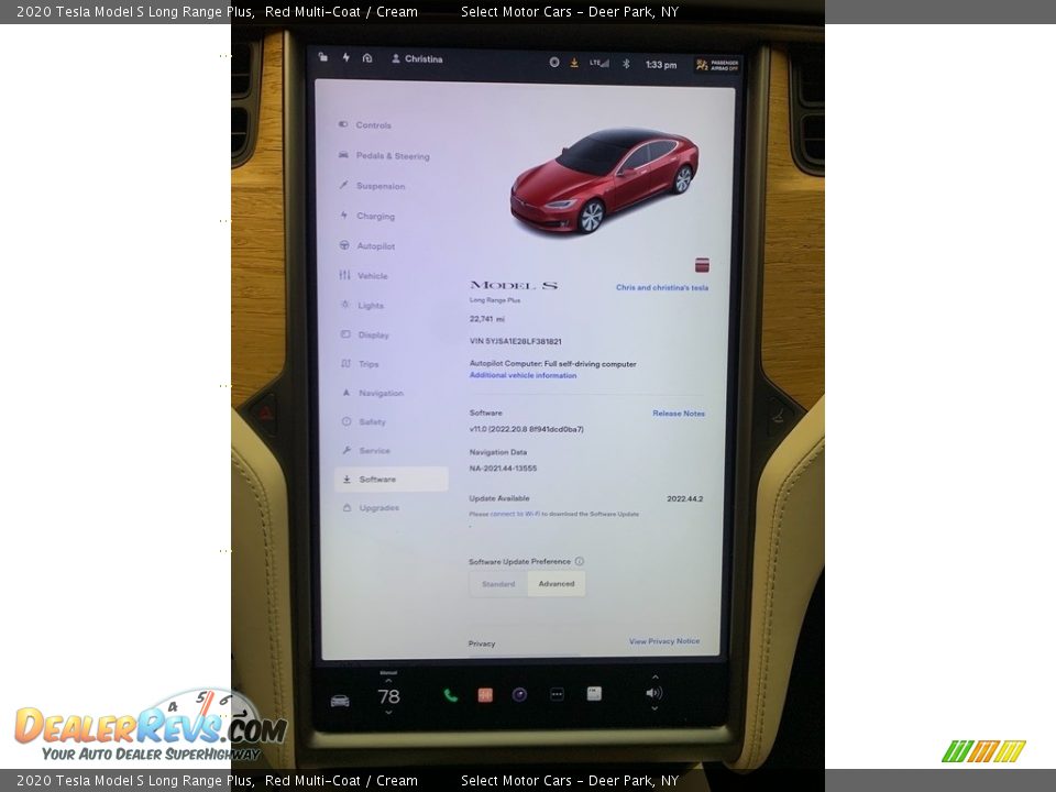 2020 Tesla Model S Long Range Plus Red Multi-Coat / Cream Photo #14