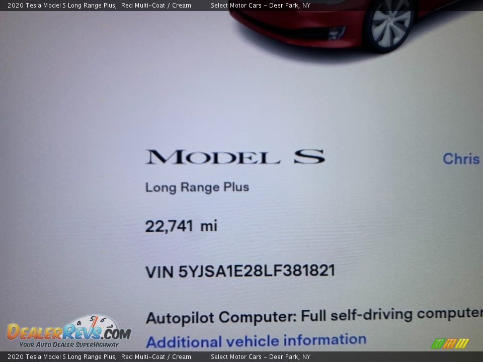 2020 Tesla Model S Long Range Plus Red Multi-Coat / Cream Photo #15