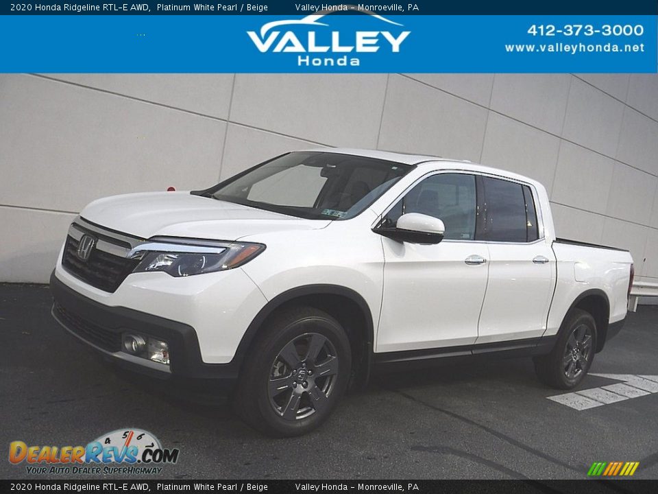 2020 Honda Ridgeline RTL-E AWD Platinum White Pearl / Beige Photo #1