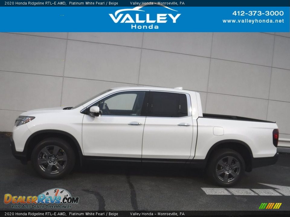 2020 Honda Ridgeline RTL-E AWD Platinum White Pearl / Beige Photo #2