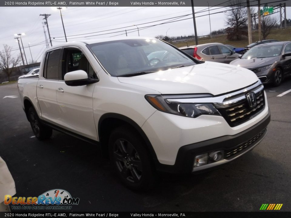 2020 Honda Ridgeline RTL-E AWD Platinum White Pearl / Beige Photo #6