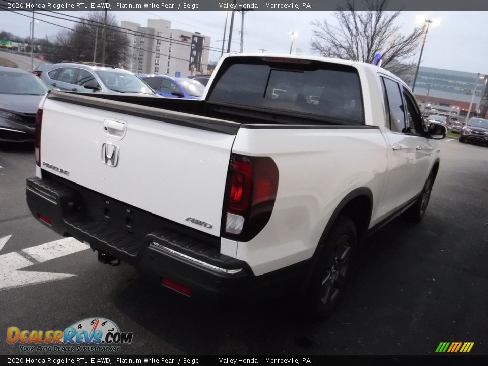 2020 Honda Ridgeline RTL-E AWD Platinum White Pearl / Beige Photo #7