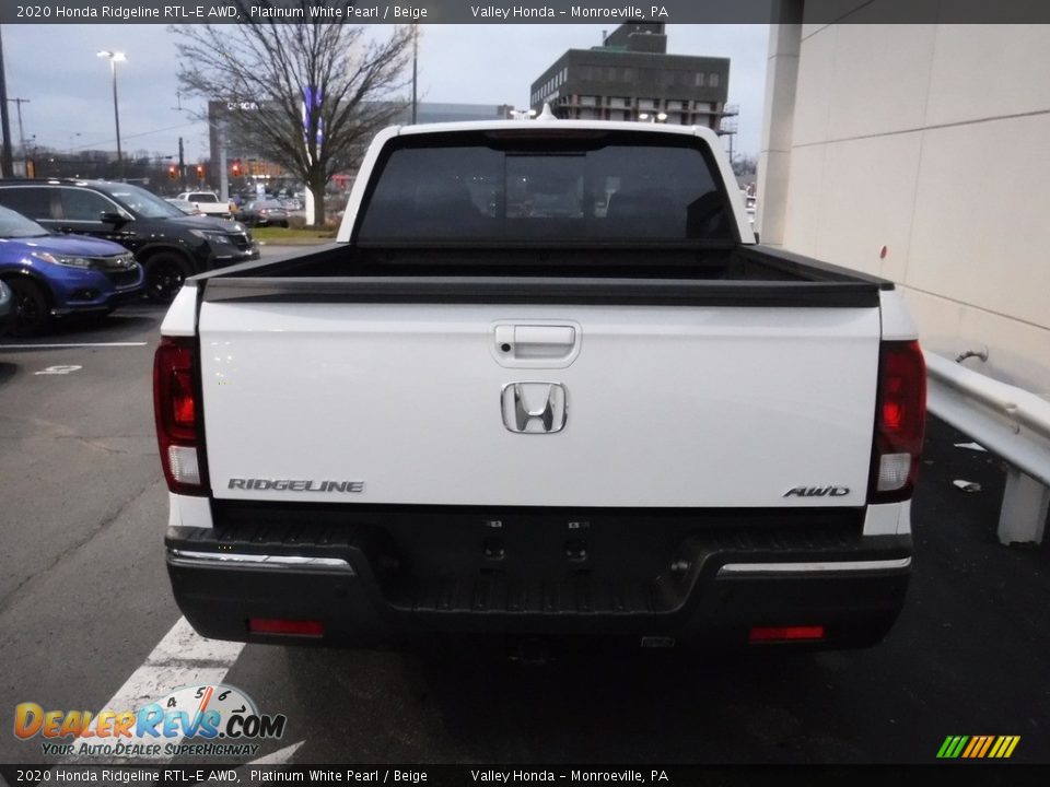 2020 Honda Ridgeline RTL-E AWD Platinum White Pearl / Beige Photo #8