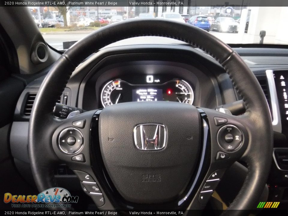 2020 Honda Ridgeline RTL-E AWD Platinum White Pearl / Beige Photo #22