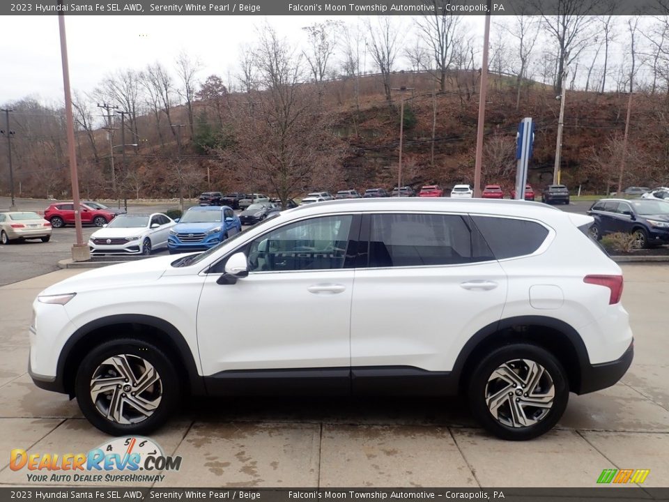 2023 Hyundai Santa Fe SEL AWD Serenity White Pearl / Beige Photo #6