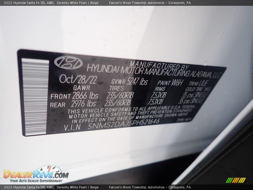 2023 Hyundai Santa Fe SEL AWD Serenity White Pearl / Beige Photo #18