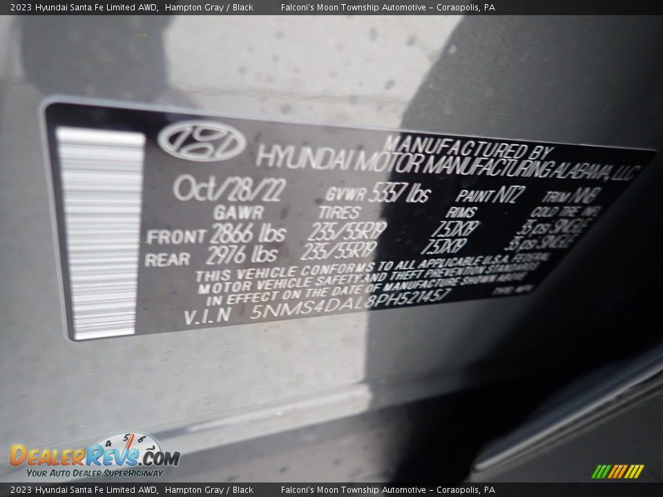 2023 Hyundai Santa Fe Limited AWD Hampton Gray / Black Photo #18
