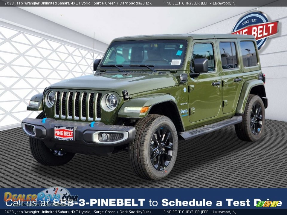 2023 Jeep Wrangler Unlimited Sahara 4XE Hybrid Sarge Green / Dark Saddle/Black Photo #1