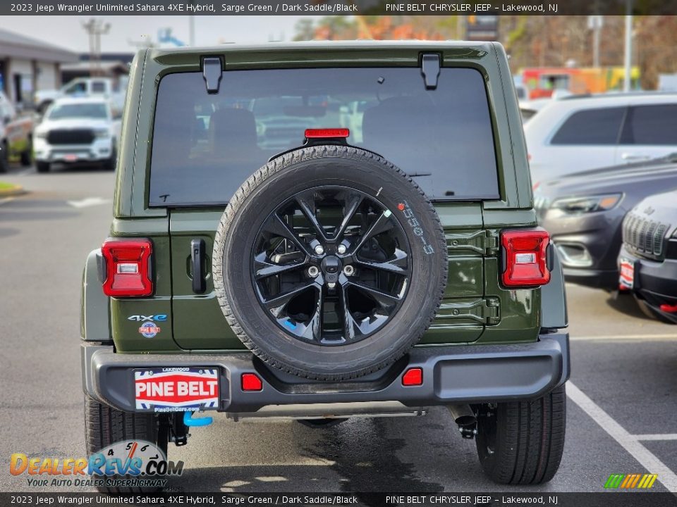 2023 Jeep Wrangler Unlimited Sahara 4XE Hybrid Sarge Green / Dark Saddle/Black Photo #6