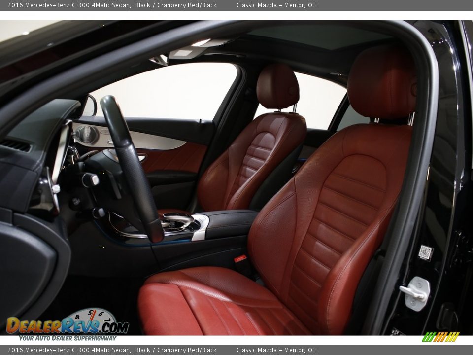 2016 Mercedes-Benz C 300 4Matic Sedan Black / Cranberry Red/Black Photo #6