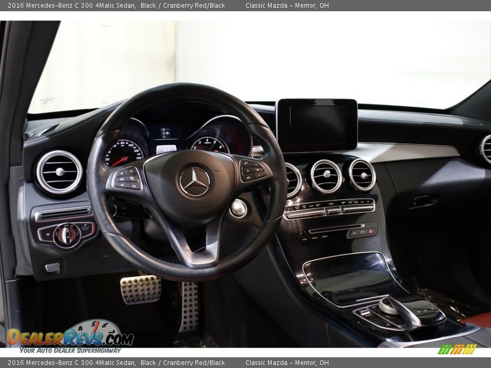 2016 Mercedes-Benz C 300 4Matic Sedan Black / Cranberry Red/Black Photo #7