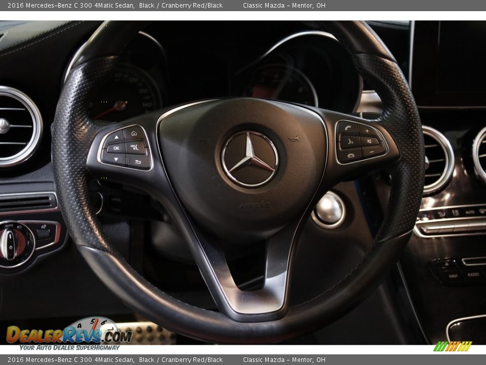 2016 Mercedes-Benz C 300 4Matic Sedan Black / Cranberry Red/Black Photo #8