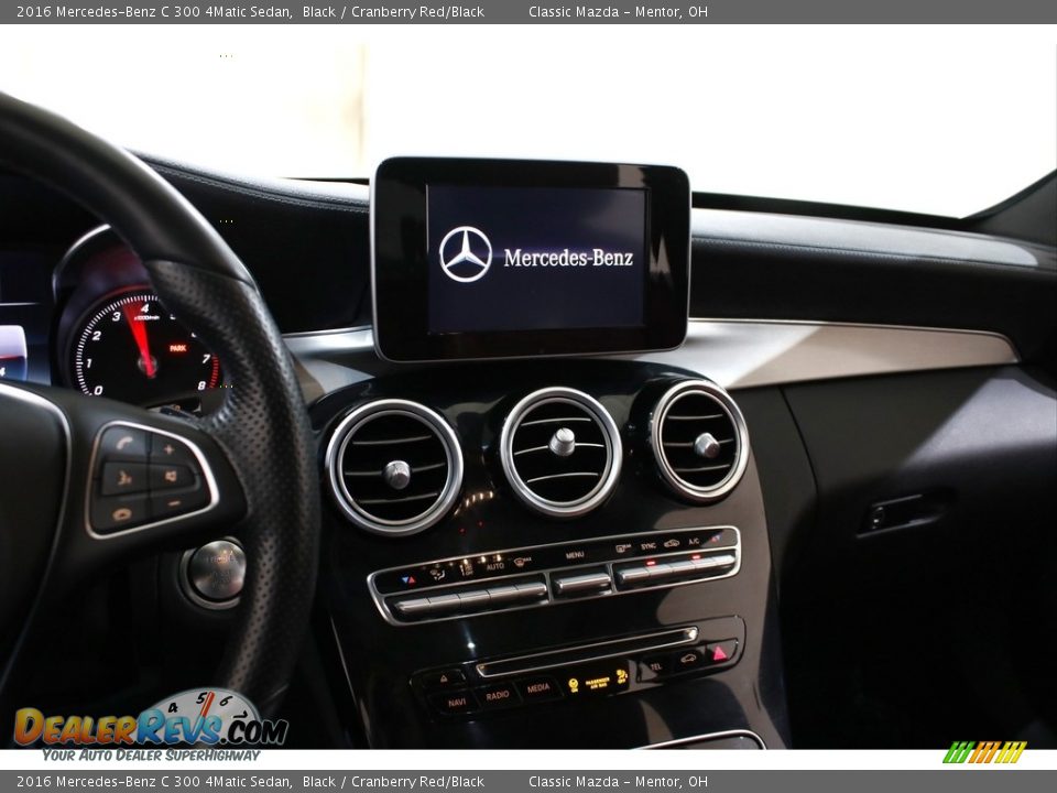 2016 Mercedes-Benz C 300 4Matic Sedan Black / Cranberry Red/Black Photo #10