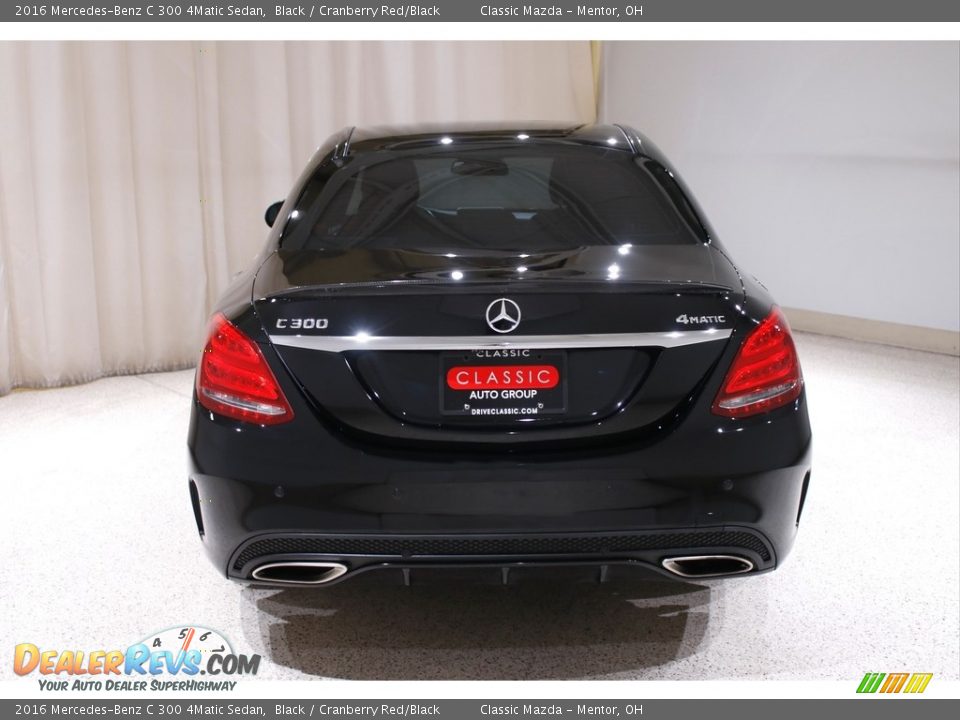 2016 Mercedes-Benz C 300 4Matic Sedan Black / Cranberry Red/Black Photo #21