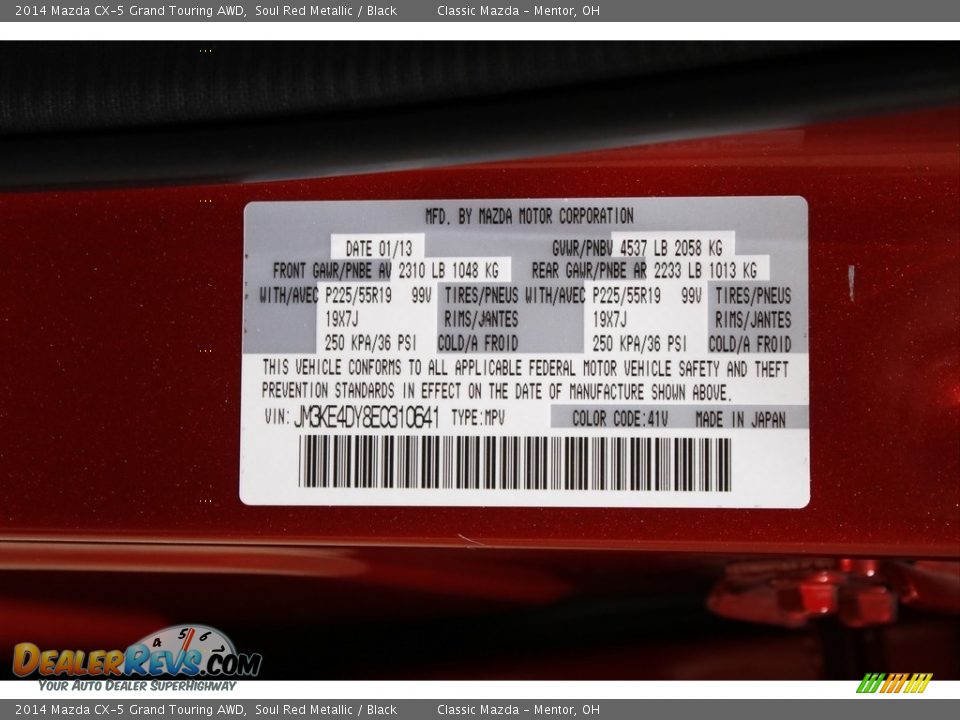 2014 Mazda CX-5 Grand Touring AWD Soul Red Metallic / Black Photo #22