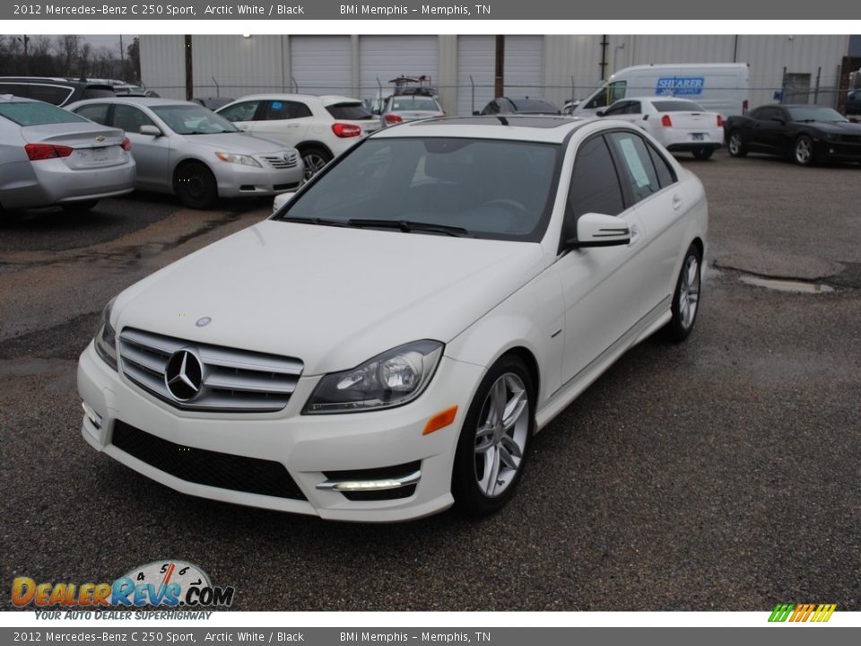 2012 Mercedes-Benz C 250 Sport Arctic White / Black Photo #1