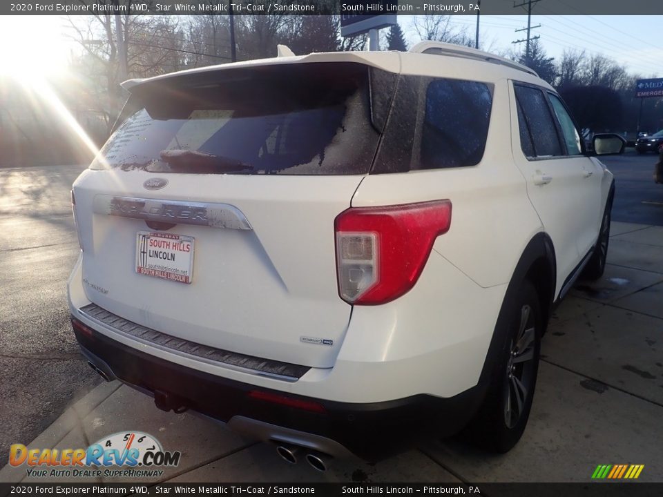 2020 Ford Explorer Platinum 4WD Star White Metallic Tri-Coat / Sandstone Photo #6