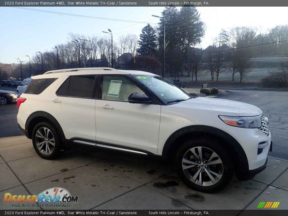 2020 Ford Explorer Platinum 4WD Star White Metallic Tri-Coat / Sandstone Photo #7