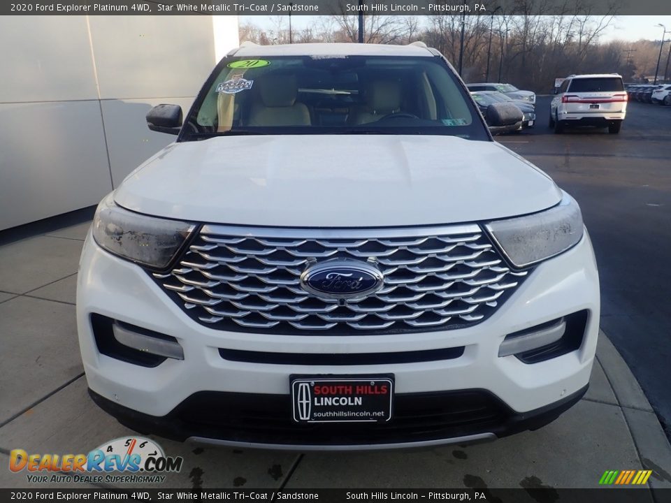 2020 Ford Explorer Platinum 4WD Star White Metallic Tri-Coat / Sandstone Photo #9