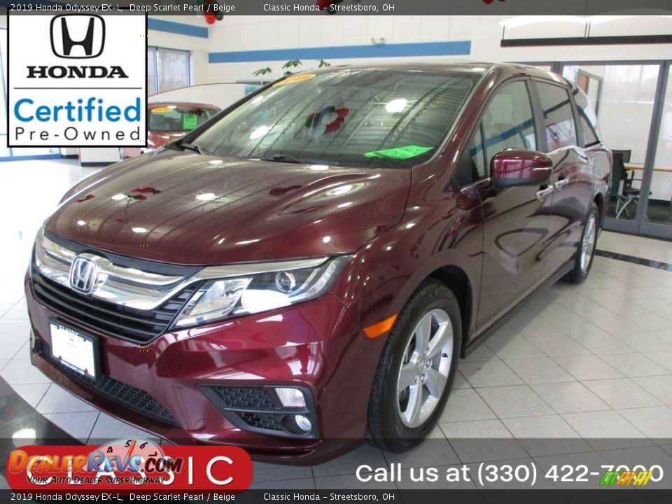 2019 Honda Odyssey EX-L Deep Scarlet Pearl / Beige Photo #1