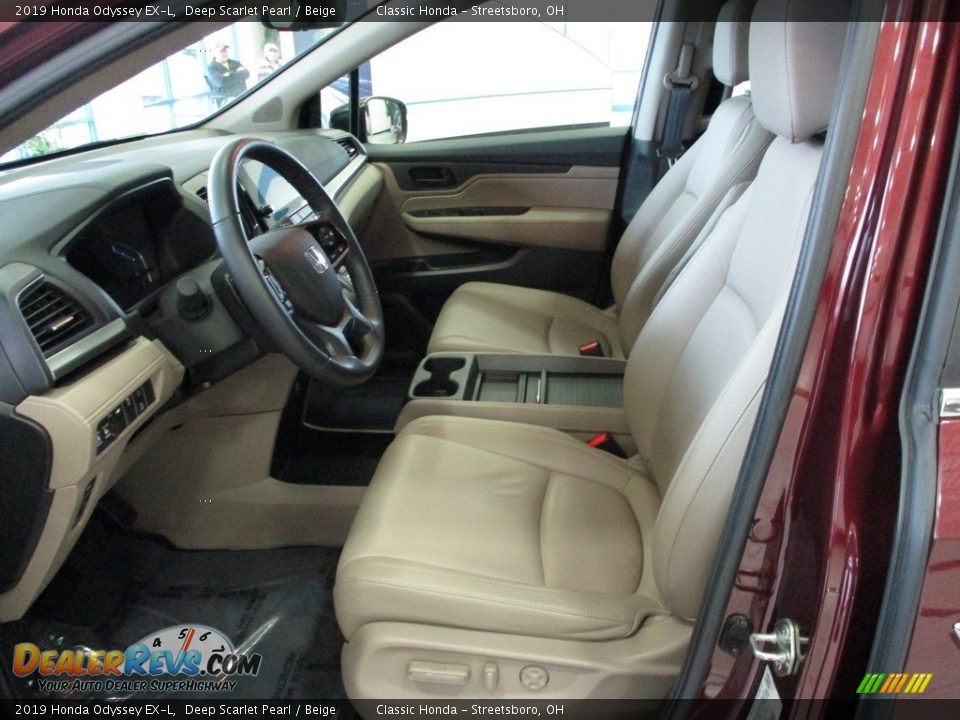 2019 Honda Odyssey EX-L Deep Scarlet Pearl / Beige Photo #28