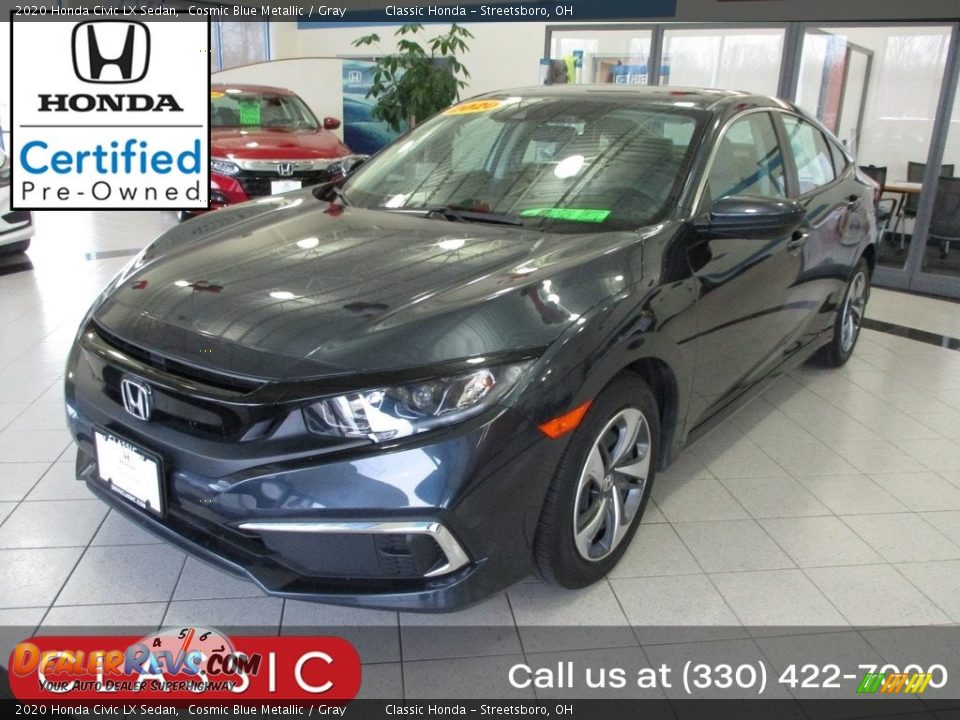 2020 Honda Civic LX Sedan Cosmic Blue Metallic / Gray Photo #1