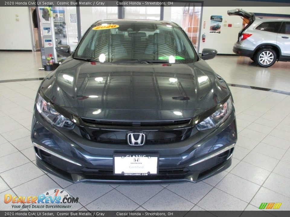 2020 Honda Civic LX Sedan Cosmic Blue Metallic / Gray Photo #2