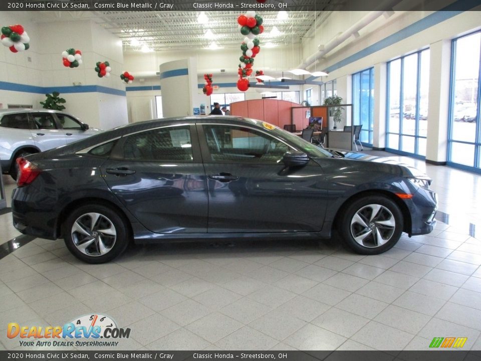 2020 Honda Civic LX Sedan Cosmic Blue Metallic / Gray Photo #4