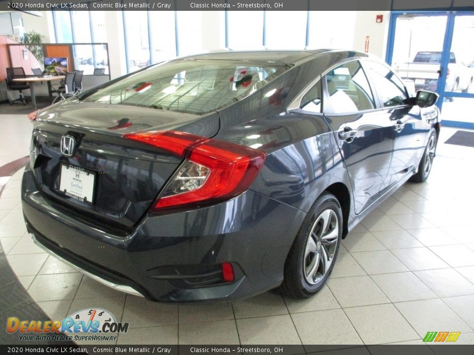 2020 Honda Civic LX Sedan Cosmic Blue Metallic / Gray Photo #7