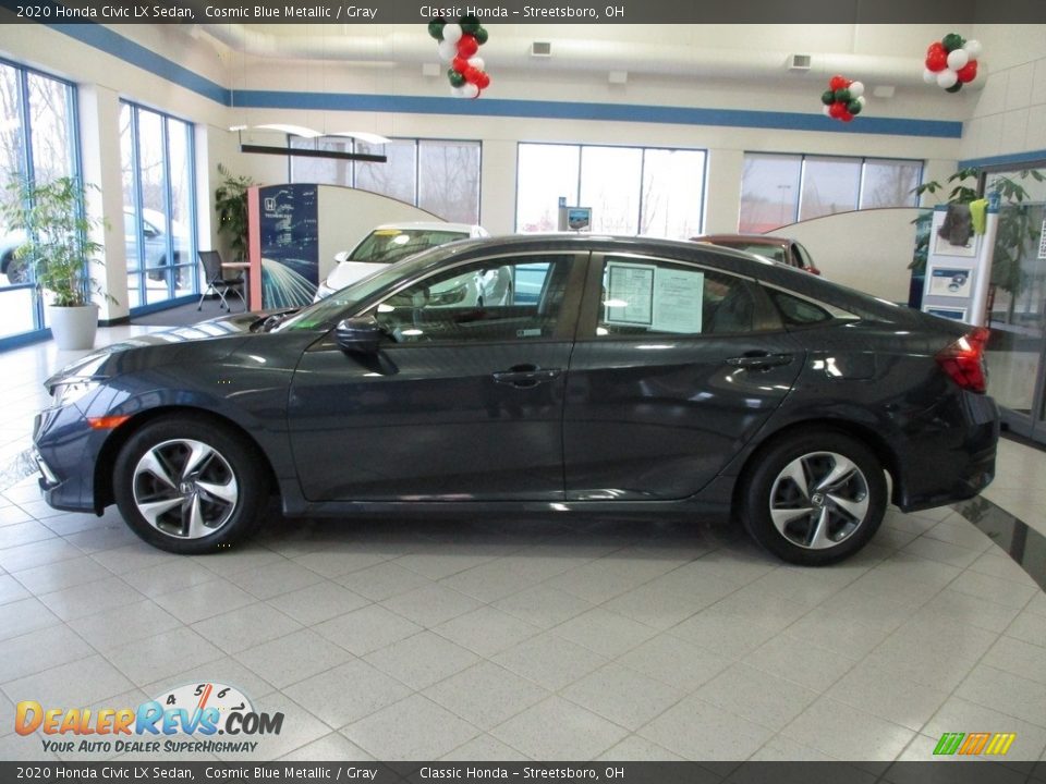 2020 Honda Civic LX Sedan Cosmic Blue Metallic / Gray Photo #10